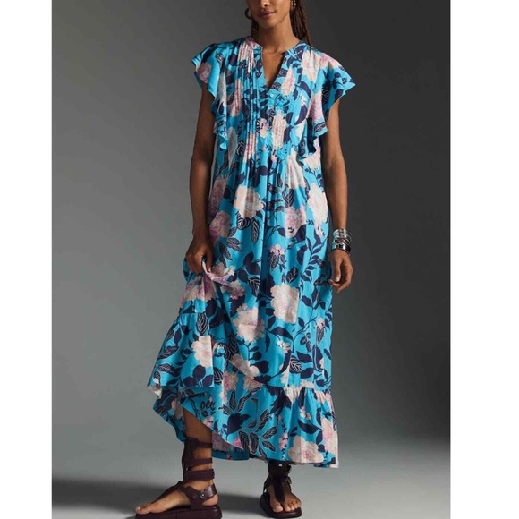 Anthropologie Dresses & Skirts - Anthropologie Maeve Cassandra Maxi Dress Size XL Women Feminine Pockets Buttons